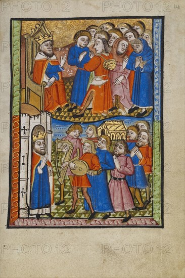 David Bringing the Ark of the Covenant to Jerusalem; Norfolk perhaps, written, East Anglia, England; illumination about 1190