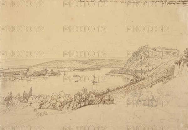 View of Heidelberg Castle; Johann Adam Klein, German, 1792 - 1875, Germany; 1815; Pen and ink over graphite, recto, Graphite