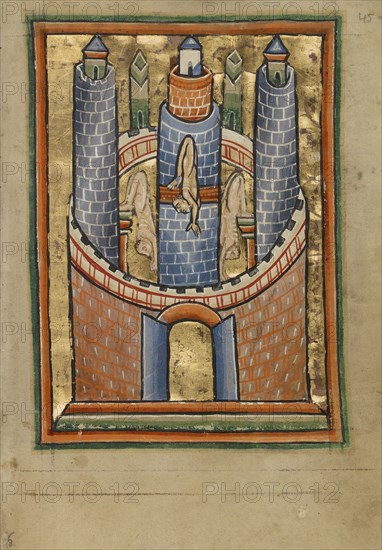 Egypt; The Fall of Pagan Idols; York perhaps, illuminated, Northern, England; illumination about 1190; written about 1490
