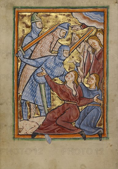 The Massacre of the Innocents; York perhaps, illuminated, Northern, England; illumination about 1190; written about 1490