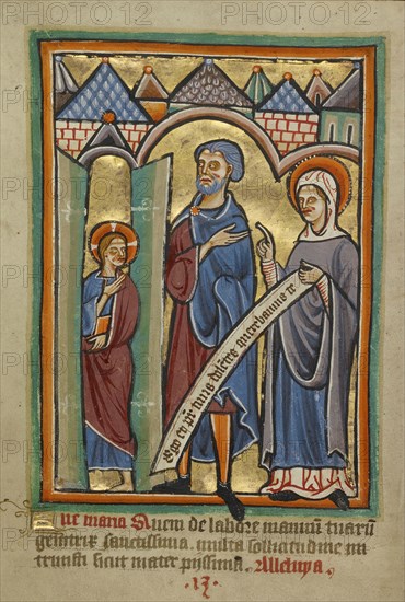 The Christ Child Found by His Parents in the Temple; York perhaps, illuminated, Northern, England; illumination about 1190