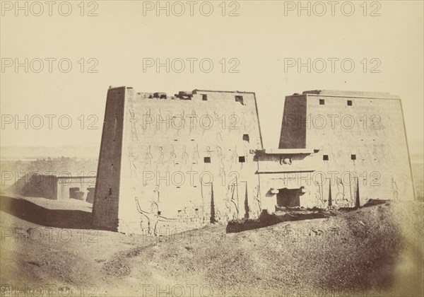 Overview of the Temple of Edfu; Théodule Devéria, French, 1831 - 1871, France; 1859; Albumen silver print