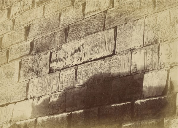 Hieroglyphic Inscriptions at Elephanta; Théodule Devéria, French, 1831 - 1871, France; 1859; Albumen silver print