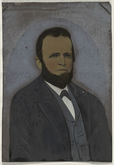 Portrait of bearded man; United States; 1860s - 1880s; Hand-colored tintype; Sheet: 22.1 x 15.3 cm, 8 11,16 x 6 in