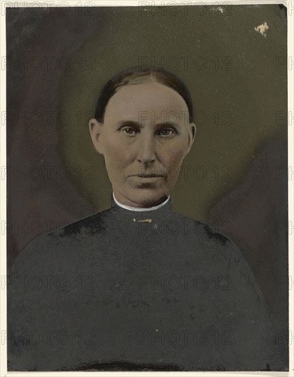 Portrait of woman; United States; 1860s - 1880s; Hand-colored tintype; Sheet: 21.3 x 16.6 cm, 8 3,8 x 6 9,16 in