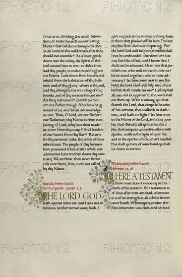 Decorated Text Page; Madelyn Walker, English, active 1930s, England; about 1930; Gold leaf, tempera colors, and pen and black