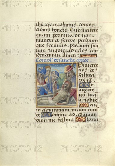 Entombment of Christ; Master of Cardinal Bourbon, French, about 1480 - 1500, Paris, France; about 1500; Tempera colors, ink