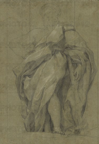 Asclepius, recto, Study of a Male Youth Bearing Some Leaves, verso, Anton Raphael Mengs, German, 1728 - 1779, Spain