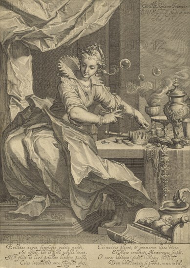 Vanitas; Willem Isaacsz van Swanenburg, Dutch, 1580 - 1612, After Abraham Bloemaert, Dutch, 1564 - 1651, Netherlands; 1611