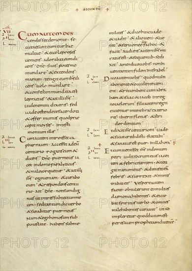 Text Page; Lorsch, Germany; about 826 - 838; Tempera colors on parchment; Leaf: Leaf: 31.6 x 24 cm, 12 7,16 x 9 7,16 in