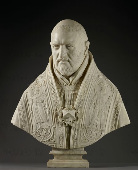 Bust of Pope Paul V; Gian Lorenzo Bernini, Italian, 1598 - 1680, Italy; 1621; Marble; 78 cm, 30 11,16 in