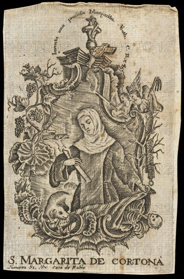 S. Margarita de Cortona, Collection of Mexican religious engravings, St. Margaret of Cortona