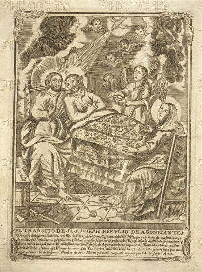 El Transito de Sr. S. Joseph, Collection of Mexican religious engravings, Death of St. Joseph
