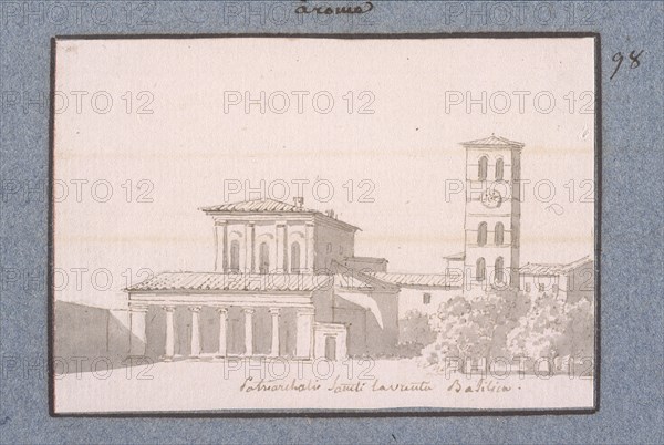 Sotriarchalio Sancti Laurenta Basilica, Dessins, Castellan, A. L., Antoine Laurent, 1772-1838, Pencil, ink and wash on paper