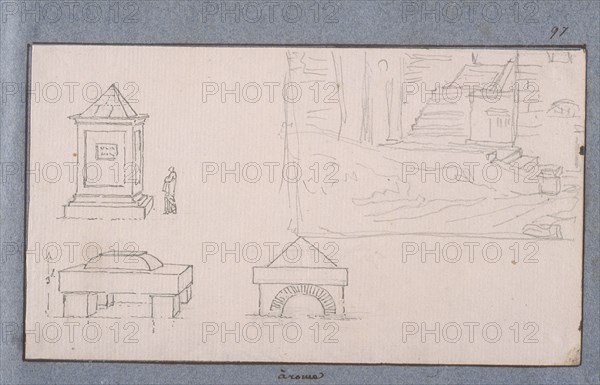 Á Rome, Dessins, Castellan, A. L., Antoine Laurent, 1772-1838, Pencil on paper, 1797-1799, The drawings