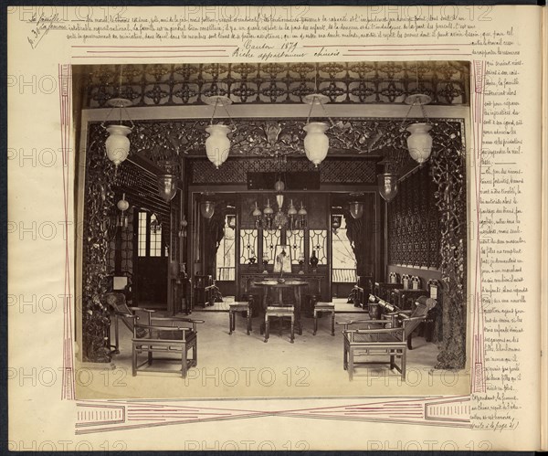 Canton, riche appartement chinois, Chine-Japon photographic album, Prat, G., Albumen, 1879