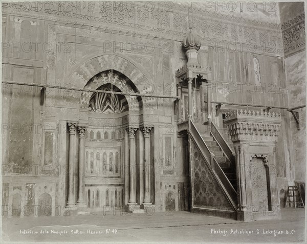 Intérieur de la mosquée Sultan Hassan, Basse Egypte Janvier 1906, Travel albums from Paul Fleury's trips to the Middle East