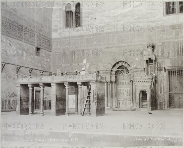 Intérieur de la mosquée Sultan Hassan, Basse Egypte Janvier 1906, Travel albums from Paul Fleury's trips to the Middle East