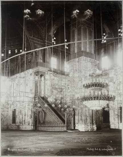 Mosquée Mouhamed Aly, intérieur, Basse Egypte Janvier 1906, Travel albums from Paul Fleury's trips to the Middle East