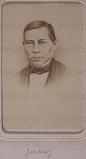 Juárez, Mexican carte-de-visite portrait album from the era of Maximilian and Napoleon III, Lebert, L., Albumen print mounted