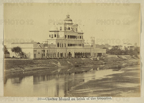 Chutter Munzil on brink of the Goomtee, The Lucknow album: containing a series of fifty photographic views of Lucknow