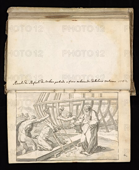 Glama-Stroberle, Joaõ, 1708-1792, pencil, ink, chalk, wash, 1741, Sketchbook II of III dated 14 February 1741