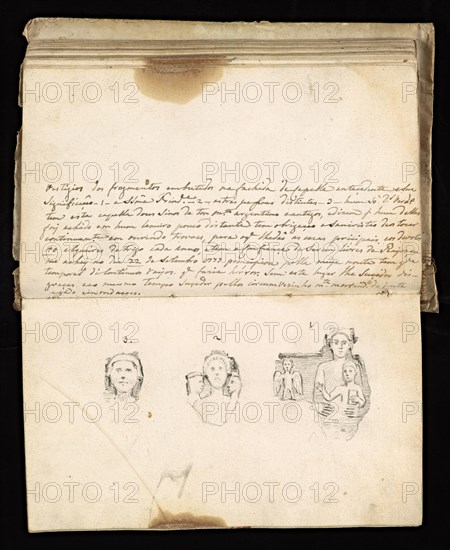 Glama-Stroberle, Joaõ, 1708-1792, pencil, ink, chalk, wash, 1741, Sketchbook II of III dated 14 February 1741