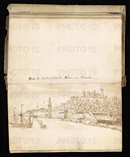 Glama-Stroberle, Joaõ, 1708-1792, pencil, ink, chalk, wash, 1741, Sketchbook II of III dated 14 February 1741