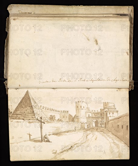 Glama-Stroberle, Joaõ, 1708-1792, pencil, ink, chalk, wash, 1741, Sketchbook II of III dated 14 February 1741