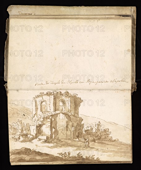 Glama-Stroberle, Joaõ, 1708-1792, pencil, ink, chalk, wash, 1741, Sketchbook II of III dated 14 February 1741