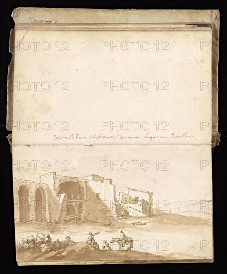 Glama-Stroberle, Joaõ, 1708-1792, pencil, ink, chalk, wash, 1741, Sketchbook II of III dated 14 February 1741