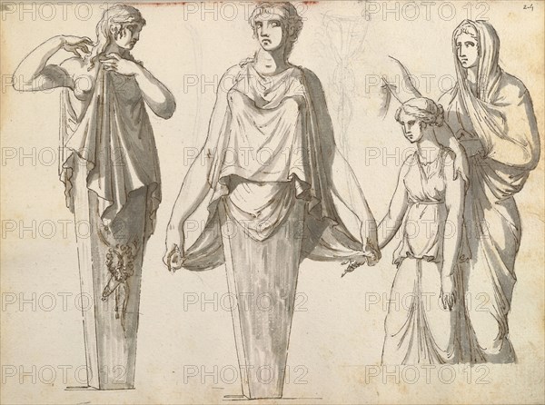 Sketchbook of Roman antiquities, Dupasquier, Antoine-Léonard, 1748?-1832, pen and ink, pencil, wash, 1779, Drawings