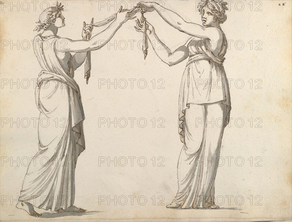 Sketchbook of Roman antiquities, Dupasquier, Antoine-Léonard, 1748?-1832, pen and ink, pencil, wash, 1779, Drawings