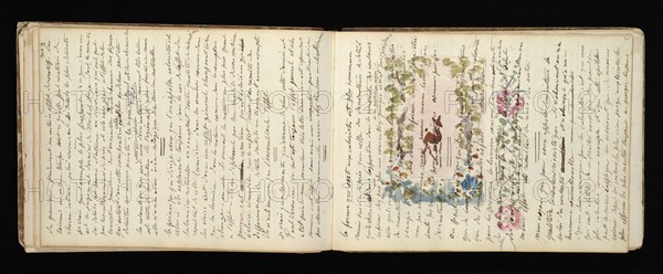 Sketchbook with manuscript notes Félix Bracquemond, Bracquemond, Félix, 1833-1914, pencil, pen, ink, and watercolor, ca. 1868