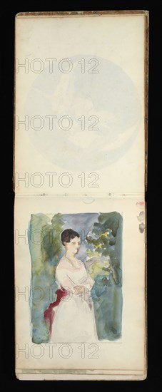 Sketchbook with manuscript notes Félix Bracquemond, Bracquemond, Félix, 1833-1914, pencil, pen, ink, and watercolor, ca. 1868