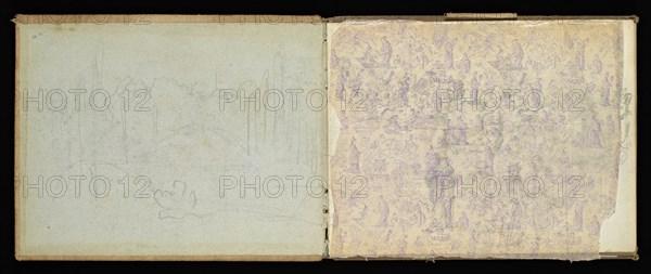 Sketchbook, Preziosi, Amadeo, 1816-1882, pencil, gray wash, white heightening, 1875, The sketchbook by Maltese artist Preziosi