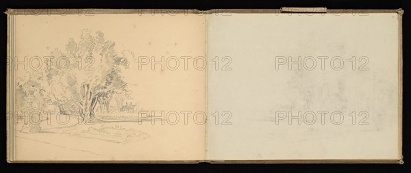 Sketchbook, Preziosi, Amadeo, 1816-1882, pencil, gray wash, white heightening, 1875, The sketchbook by Maltese artist Preziosi