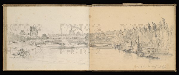 Sketchbook, Preziosi, Amadeo, 1816-1882, pencil, gray wash, white heightening, 1875, The sketchbook by Maltese artist Preziosi