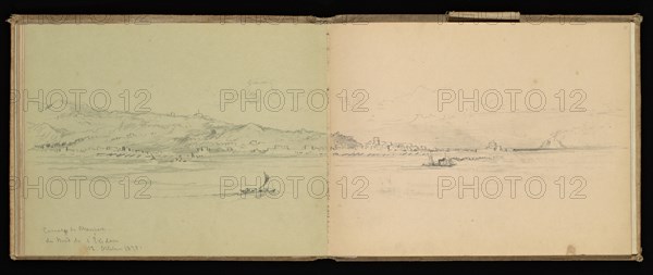 Sketchbook, Preziosi, Amadeo, 1816-1882, pencil, gray wash, white heightening, 1875, The sketchbook by Maltese artist Preziosi