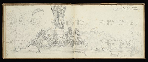 Sketchbook, Preziosi, Amadeo, 1816-1882, pencil, gray wash, white heightening, 1875, The sketchbook by Maltese artist Preziosi