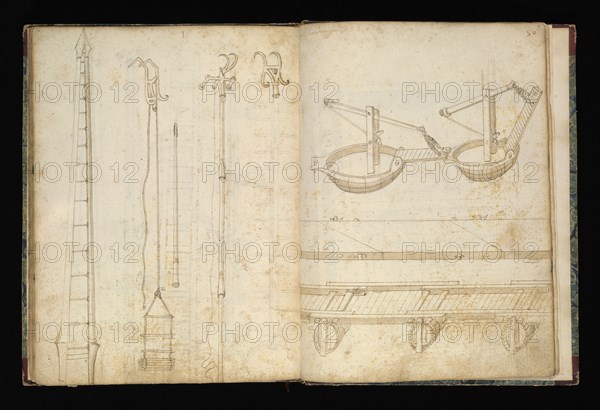 Edificij et machine, Martini, Francesco di Giorgio, 1439-1501, brown ink and wash, ca. 1475-ca. 1480