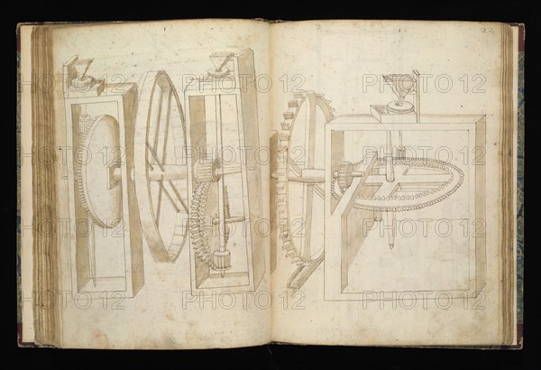 Edificij et machine, Martini, Francesco di Giorgio, 1439-1501, brown ink and wash, ca. 1475-ca. 1480