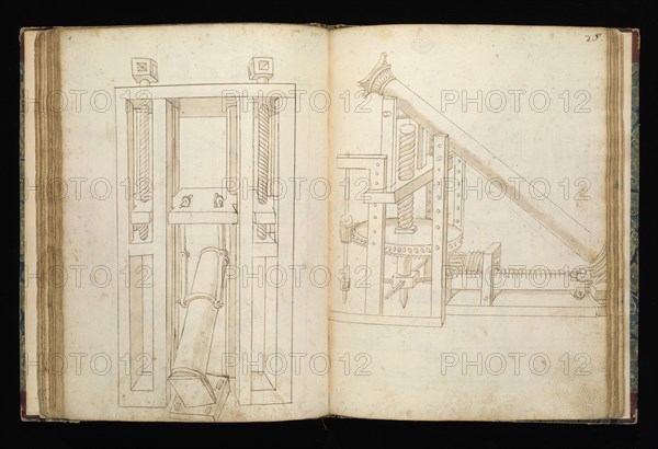 Edificij et machine, Martini, Francesco di Giorgio, 1439-1501, brown ink and wash, ca. 1475-ca. 1480