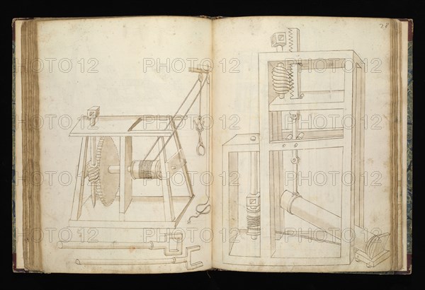 Edificij et machine, Martini, Francesco di Giorgio, 1439-1501, brown ink and wash, ca. 1475-ca. 1480