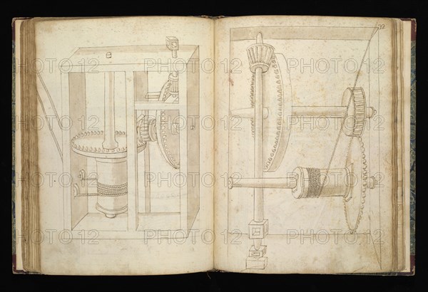 Edificij et machine, Martini, Francesco di Giorgio, 1439-1501, brown ink and wash, ca. 1475-ca. 1480