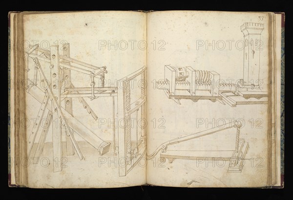 Edificij et machine, Martini, Francesco di Giorgio, 1439-1501, brown ink and wash, ca. 1475-ca. 1480