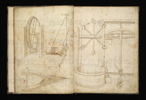 Edificij et machine, Martini, Francesco di Giorgio, 1439-1501, brown ink and wash, ca. 1475-ca. 1480