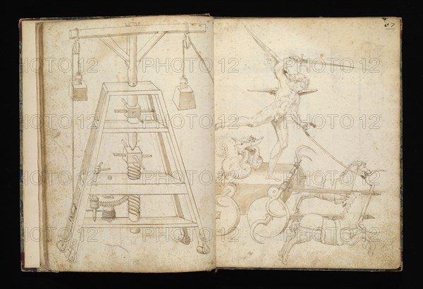 Edificij et machine, Martini, Francesco di Giorgio, 1439-1501, brown ink and wash, ca. 1475-ca. 1480