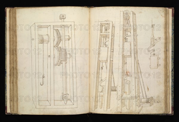 Edificij et machine, Martini, Francesco di Giorgio, 1439-1501, brown ink and wash, ca. 1475-ca. 1480