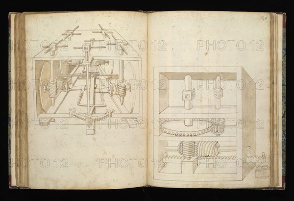 Edificij et machine, Martini, Francesco di Giorgio, 1439-1501, brown ink and wash, ca. 1475-ca. 1480